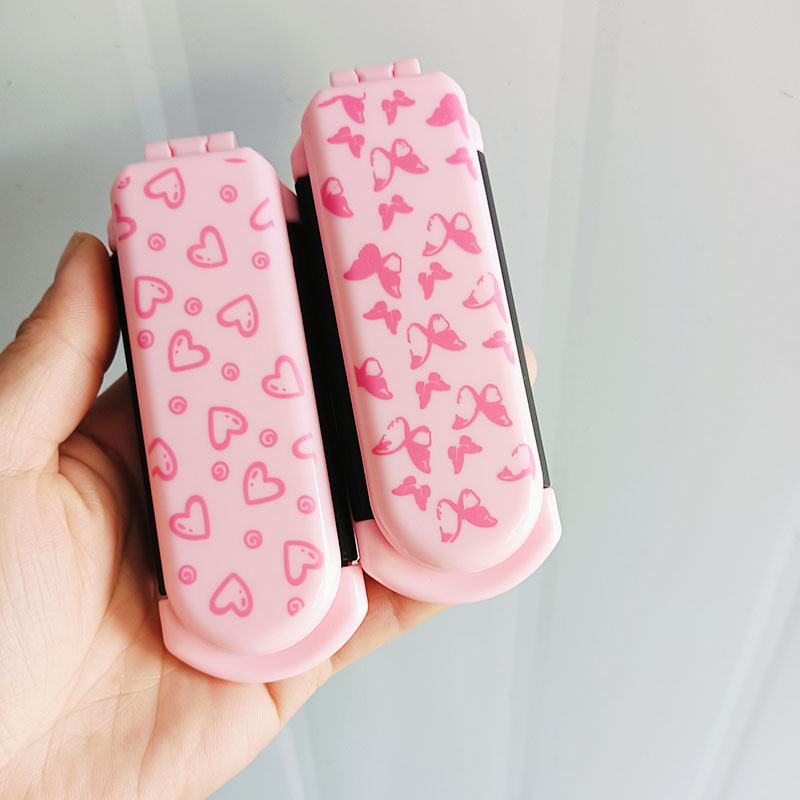 Гребен с въздушна подложка и огледало — 2 в 1, сгъваем, ABS, преносим