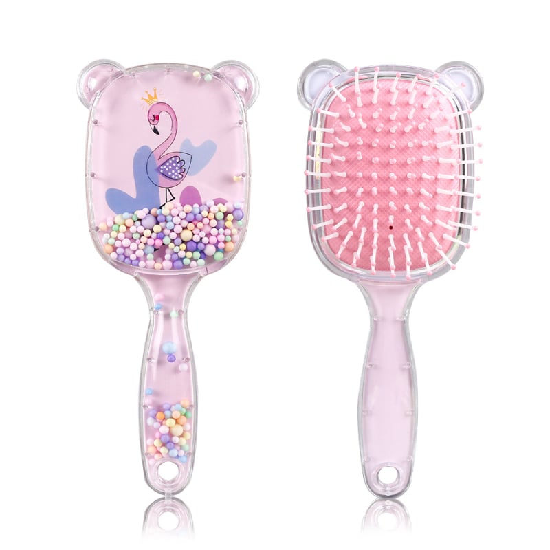 Гребен с въздушна подложка за деца — пластмасов, прозрачен дизайн с масаж, меки зъби, марка Excellent