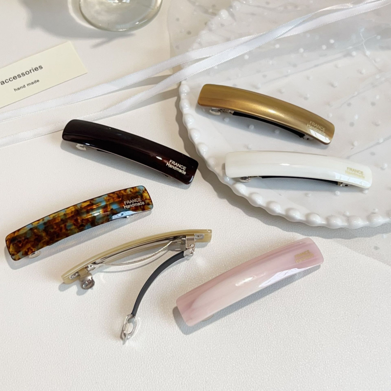 Kernel opružna šnapa za kosu — ručna izrada, materijal: octena kiselina, jednostavan stil, za žene, ljeto 2024