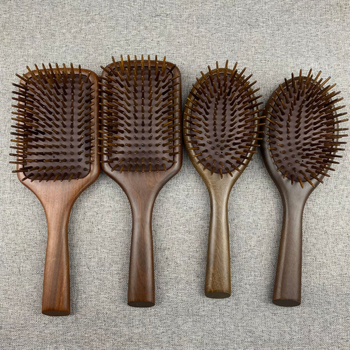 Дървен гребен за масаж от кралско дърво с въздушна подложка