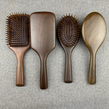 Дървен гребен за масаж от кралско дърво с въздушна подложка