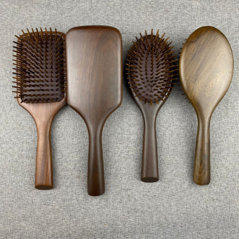 Дървен гребен за масаж от кралско дърво с въздушна подложка