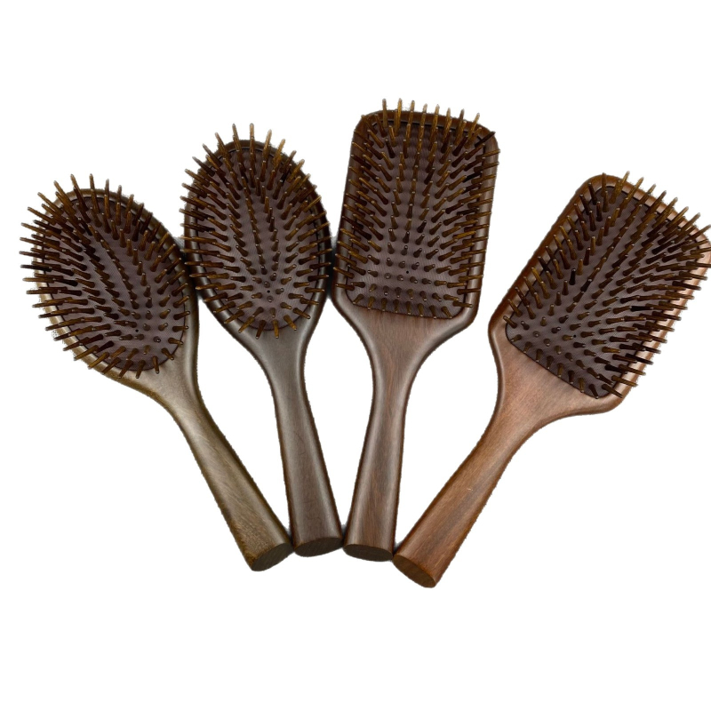 Дървен гребен за масаж от кралско дърво с въздушна подложка