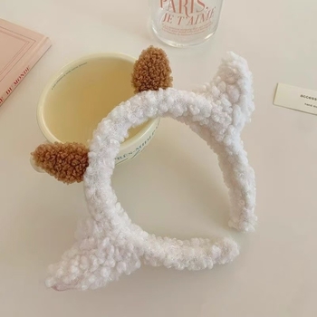 Matu lāpīte ar pūkaino jēriņa ragiem, rokdarbs, audums, sievietēm, mīļš stils, ziemas 2024