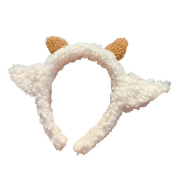 Matu lāpīte ar pūkaino jēriņa ragiem, rokdarbs, audums, sievietēm, mīļš stils, ziemas 2024