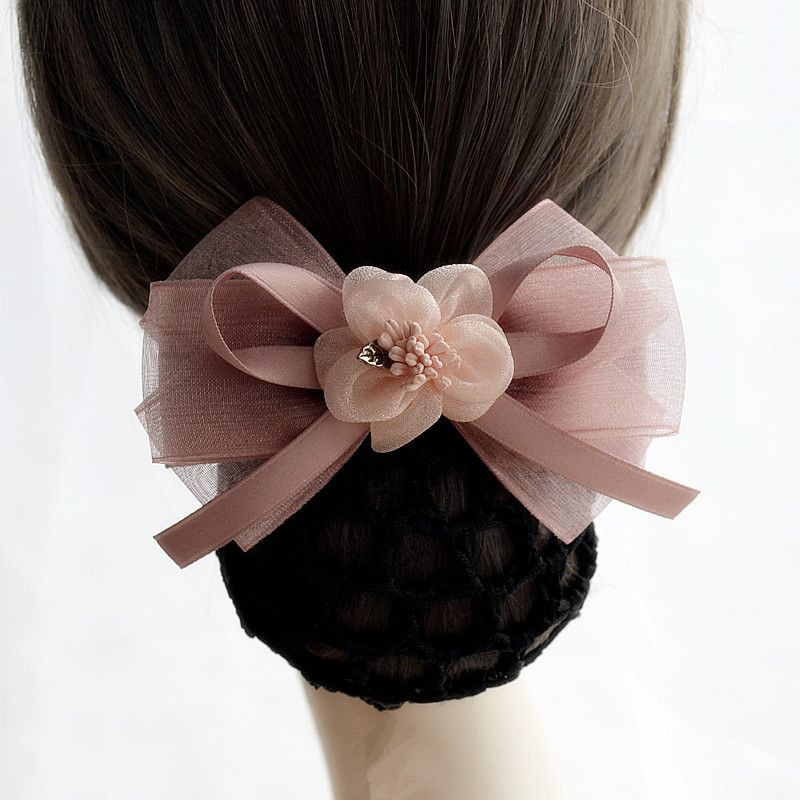 Korėjietiško stiliaus plaukų tinklas su kaspinu, rankų darbas, audinys, 2023 ruduo