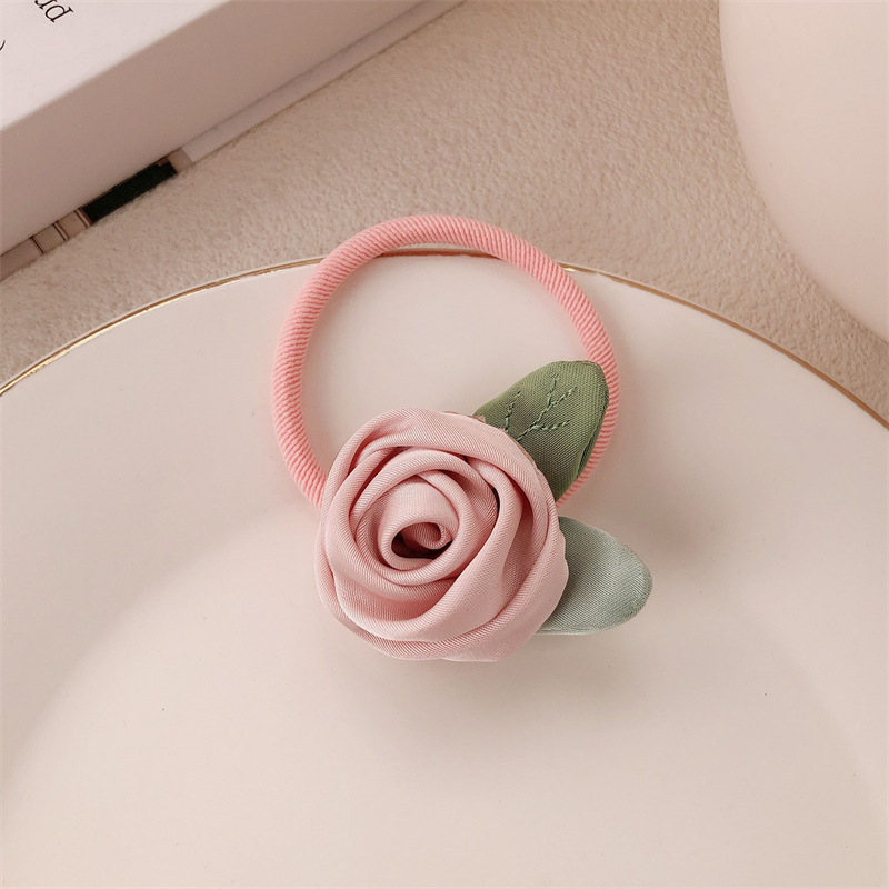 Plaukų juosta su camellia gėle - audinys, rankų darbas Jiaxin, 2024 m. pavasaris, saldi ir elastinga