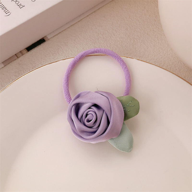 Plaukų juosta su camellia gėle - audinys, rankų darbas Jiaxin, 2024 m. pavasaris, saldi ir elastinga