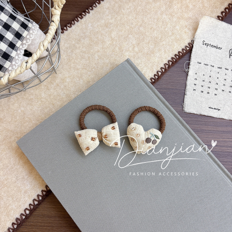 Mergaitėms skirtas plaukų aksesuaras su gėlių kaspinu - audinys, rankų darbo, korėjietiškas stilius, aukštas elastingumas