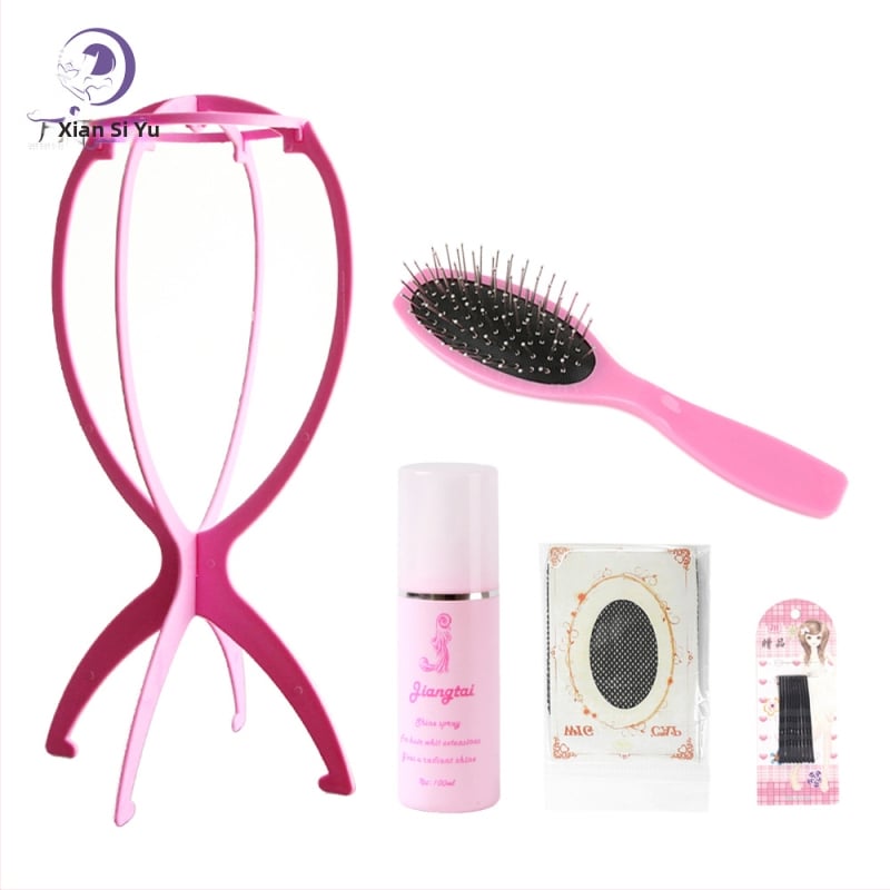 Penkių dalių parukų priežiūros rinkinys: antistatinis poveikis, lygumas, 100 ml priežiūros skysčio – Silk Rain