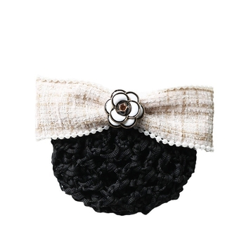 Moters gėlių plaukų aksesuaras su kaspinu ir plaukų tinkleliu, deimantų apdaila, poliesteris, paprastas gėlių stilius, pritaikomas profesionaliems šukuosenoms