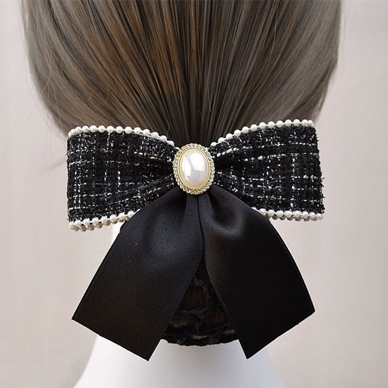 Moters gėlių plaukų aksesuaras su kaspinu ir plaukų tinkleliu, deimantų apdaila, poliesteris, paprastas gėlių stilius, pritaikomas profesionaliems šukuosenoms
