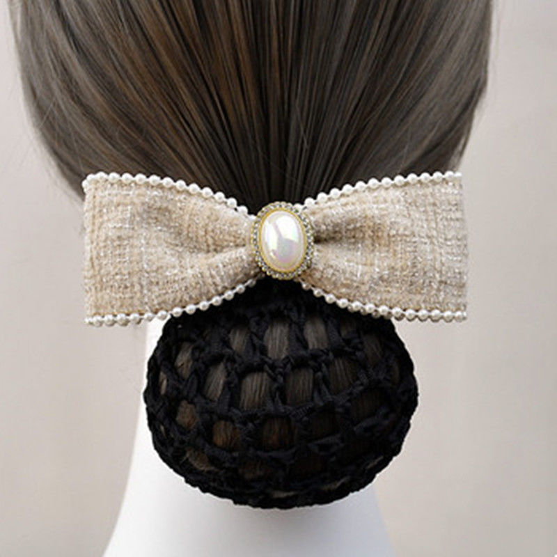 Moters gėlių plaukų aksesuaras su kaspinu ir plaukų tinkleliu, deimantų apdaila, poliesteris, paprastas gėlių stilius, pritaikomas profesionaliems šukuosenoms