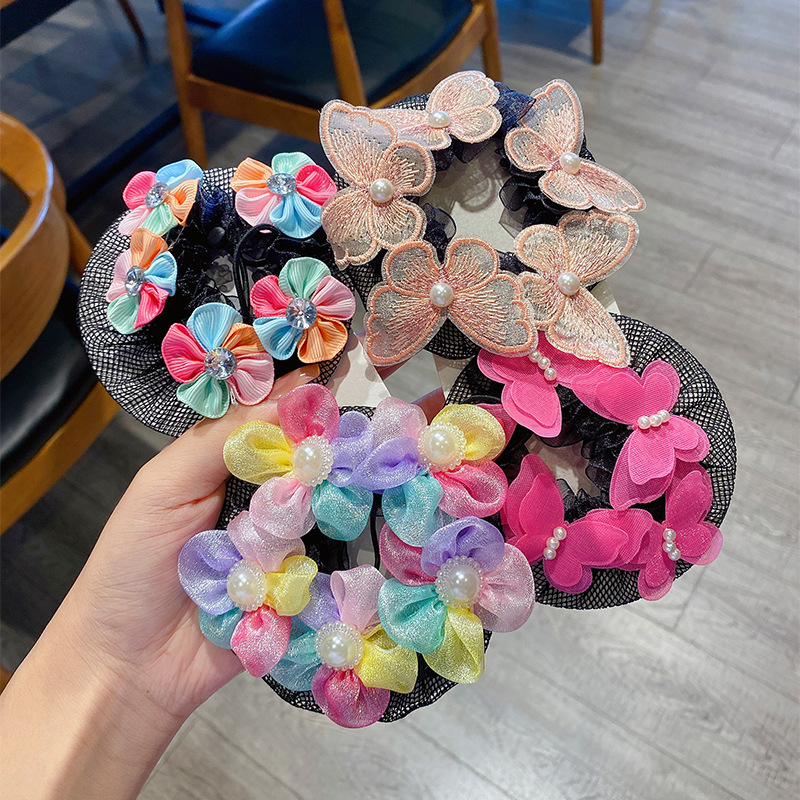 Аксесоар за кок за момичета – мрежест инструмент за оформяне на прическа, етнически стил, балет/латин танци, модел 4510