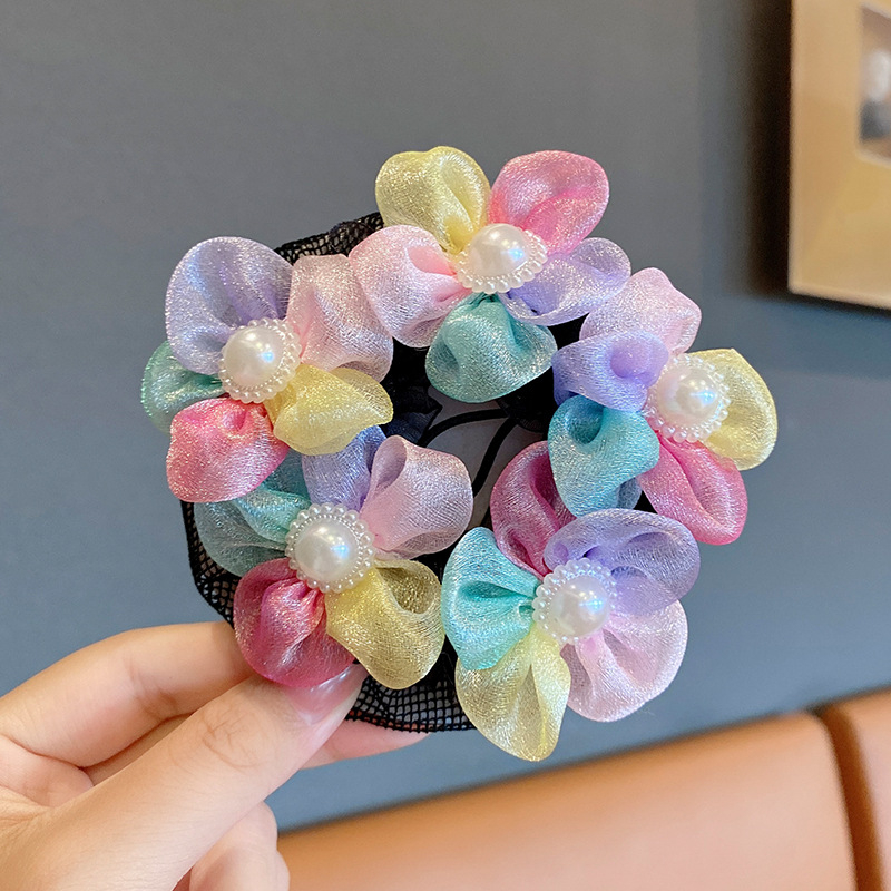 Аксесоар за кок за момичета – мрежест инструмент за оформяне на прическа, етнически стил, балет/латин танци, модел 4510