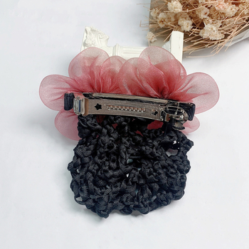 Clamă de păr pentru femei, stil coreean, lucrată manual, cu cristale artificiale, clemă cu arc