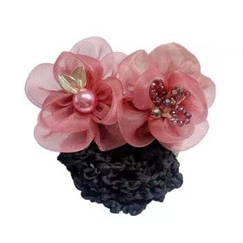 Clamă de păr pentru femei, stil coreean, lucrată manual, cu cristale artificiale, clemă cu arc