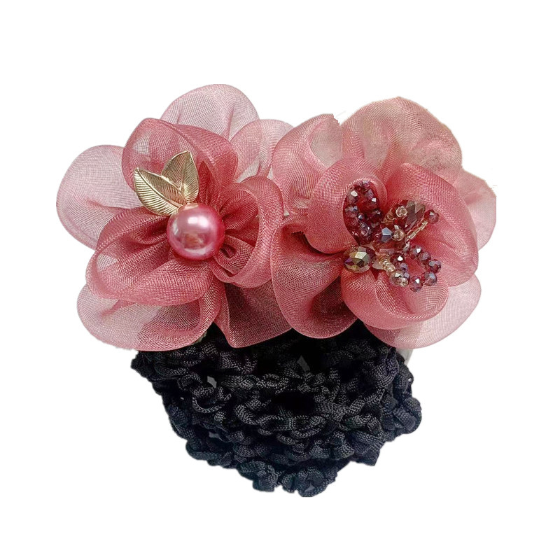 Clamă de păr pentru femei, stil coreean, lucrată manual, cu cristale artificiale, clemă cu arc