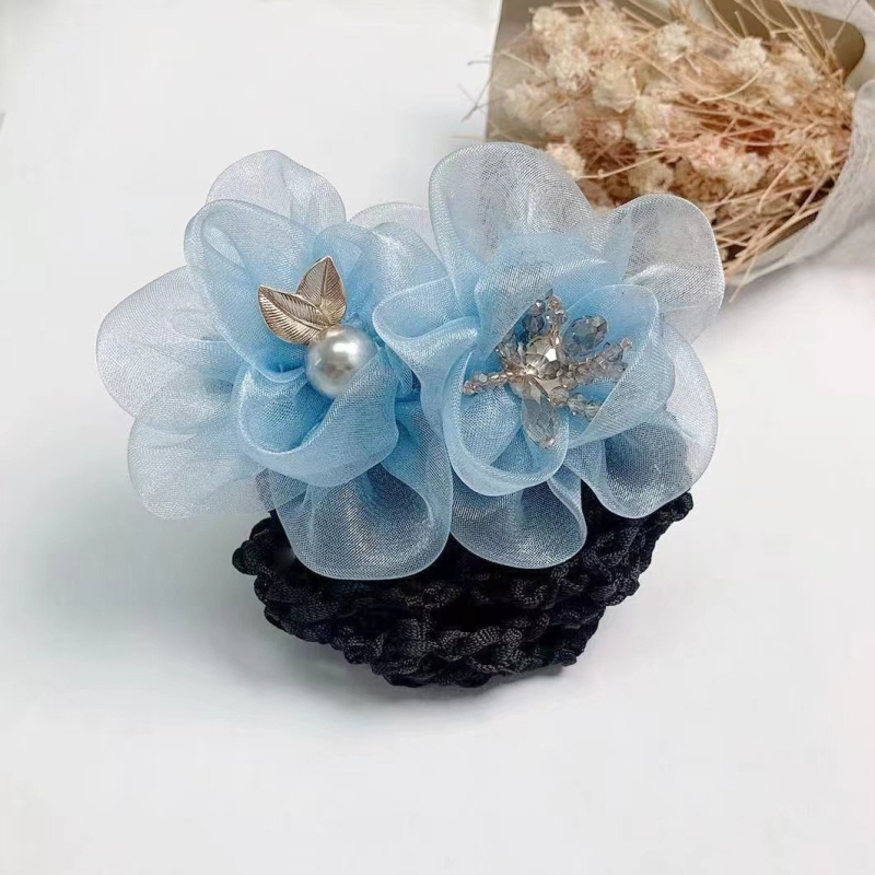 Clamă de păr pentru femei, stil coreean, lucrată manual, cu cristale artificiale, clemă cu arc