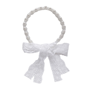 Bandă pentru păr cu perle și dantelă, pentru femei, funda, stil japonez-coreean, material: Altul