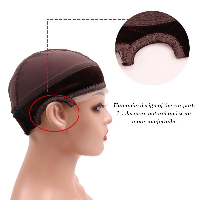 Perukai tinklinė kepurė su velūro nėriniu, U formos kupolo dizainas, plaukų įvyniojimo funkcija, 20 g