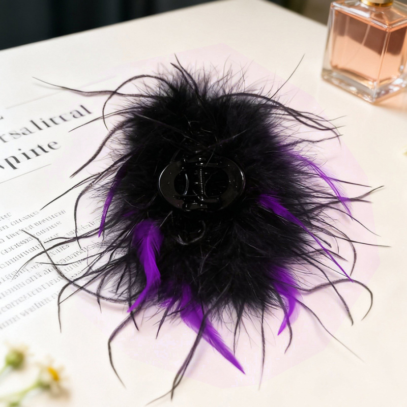 Klip za kosu s perjem, u obliku ajkule, ručno pleten, individualno pakiran, jesenski 2025