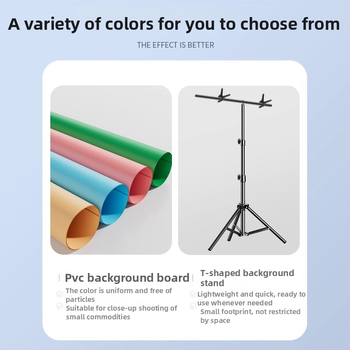 PVC fona plāksne ar matētu virsmu, ūdensizturīga produktu fotografēšanai, ar T stiprinājumu