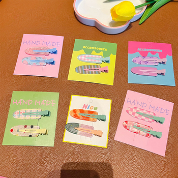 2-dijelne besprijekorne klipse za kosu od akrila, ručno izrađene, sladak stil, proljeće 2024