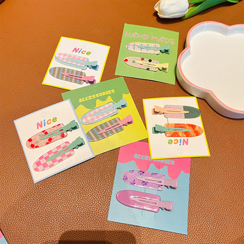 2-dijelne besprijekorne klipse za kosu od akrila, ručno izrađene, sladak stil, proljeće 2024