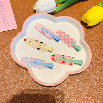 2-dijelne besprijekorne klipse za kosu od akrila, ručno izrađene, sladak stil, proljeće 2024