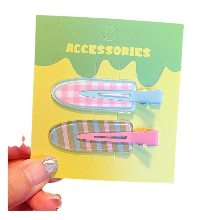 2-dijelne besprijekorne klipse za kosu od akrila, ručno izrađene, sladak stil, proljeće 2024