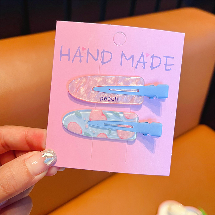 2-dijelne besprijekorne klipse za kosu od akrila, ručno izrađene, sladak stil, proljeće 2024