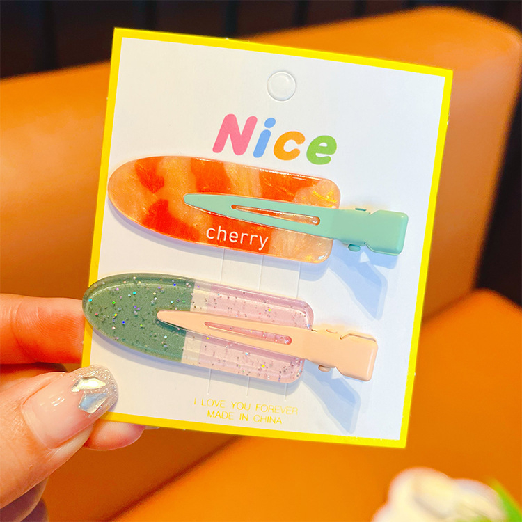 2-dijelne besprijekorne klipse za kosu od akrila, ručno izrađene, sladak stil, proljeće 2024