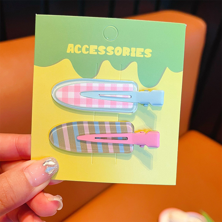 2-dijelne besprijekorne klipse za kosu od akrila, ručno izrađene, sladak stil, proljeće 2024