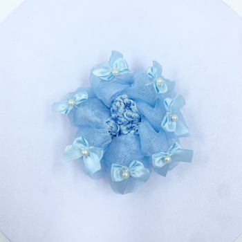 Инструмент за кок със мрежеста лента, ръчно изработено, корейски стил, полиестерно влакно, за деца, лято 2025