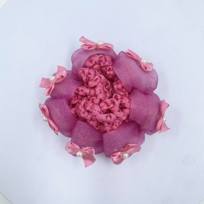 Инструмент за кок със мрежеста лента, ръчно изработено, корейски стил, полиестерно влакно, за деца, лято 2025