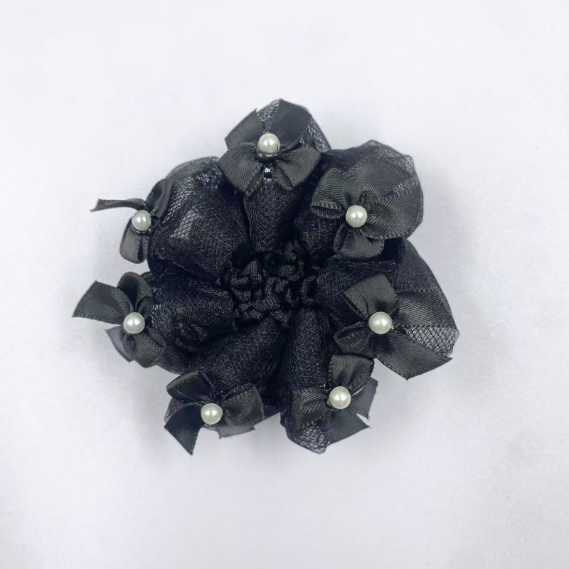 Инструмент за кок със мрежеста лента, ръчно изработено, корейски стил, полиестерно влакно, за деца, лято 2025