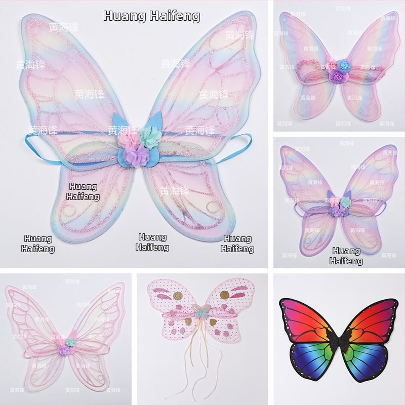 3D φτερά πεταλούδας για κοστούμι, διακοσμητικό πίσω μέρος με γκλίτερ για σκηνικές εμφανίσεις