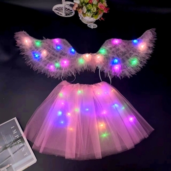 Le again LED gaismas tauriņa spārni no auduma, rotaļlieta meitenēm 4–6 gadu vecumā (Zīmols: Le again; Materiāls: Audums; Vecums: 4–6 gadi; Funkcijas: Gaismas)