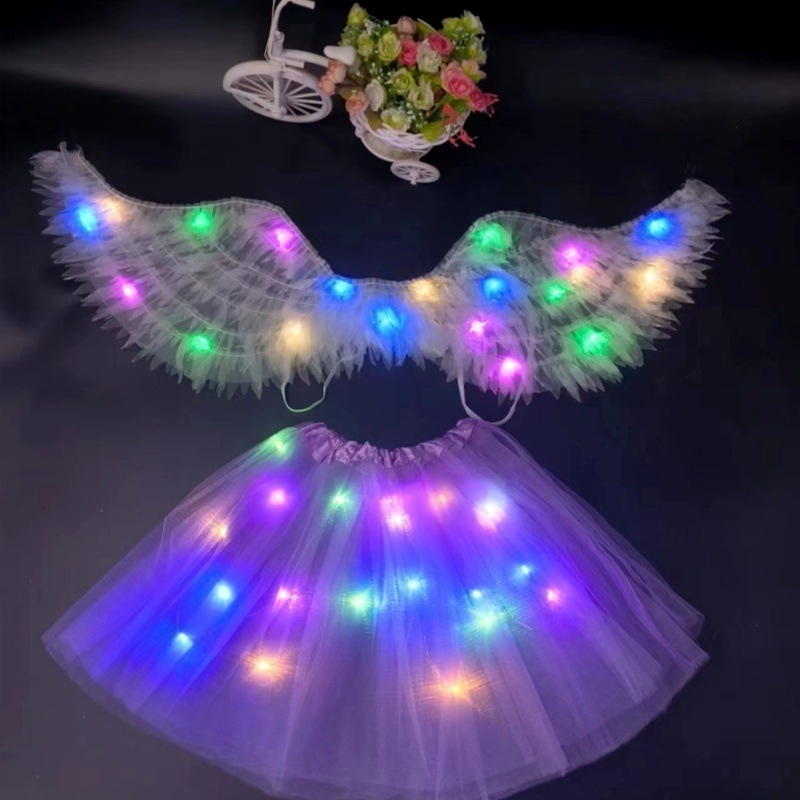 Le again LED gaismas tauriņa spārni no auduma, rotaļlieta meitenēm 4–6 gadu vecumā (Zīmols: Le again; Materiāls: Audums; Vecums: 4–6 gadi; Funkcijas: Gaismas)