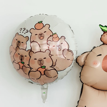 Μπαλόνι από αλουμινόφυλλο με σχέδιο καπιμπάρα για διακόσμηση παιδικών γενεθλίων