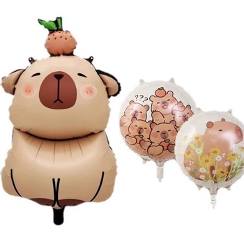 Μπαλόνι από αλουμινόφυλλο με σχέδιο καπιμπάρα για διακόσμηση παιδικών γενεθλίων