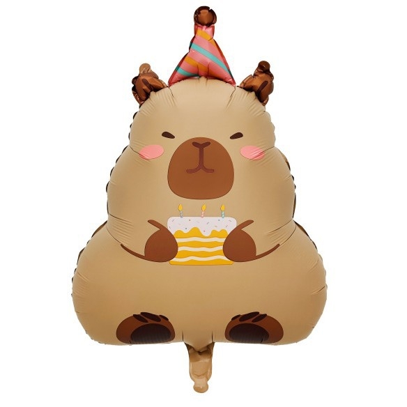 Μπαλόνι από αλουμινόφυλλο με σχέδιο καπιμπάρα για διακόσμηση παιδικών γενεθλίων