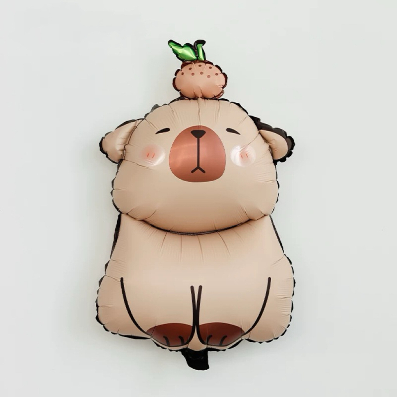 Μπαλόνι από αλουμινόφυλλο με σχέδιο καπιμπάρα για διακόσμηση παιδικών γενεθλίων