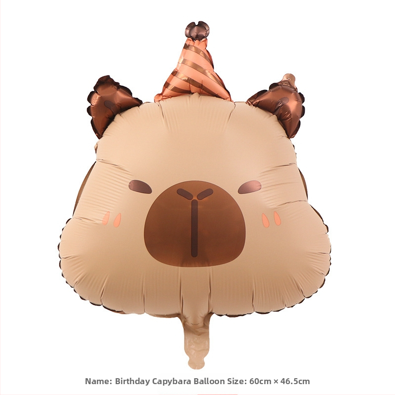 Μπαλόνι από αλουμινόφυλλο με σχέδιο καπιμπάρα για διακόσμηση παιδικών γενεθλίων