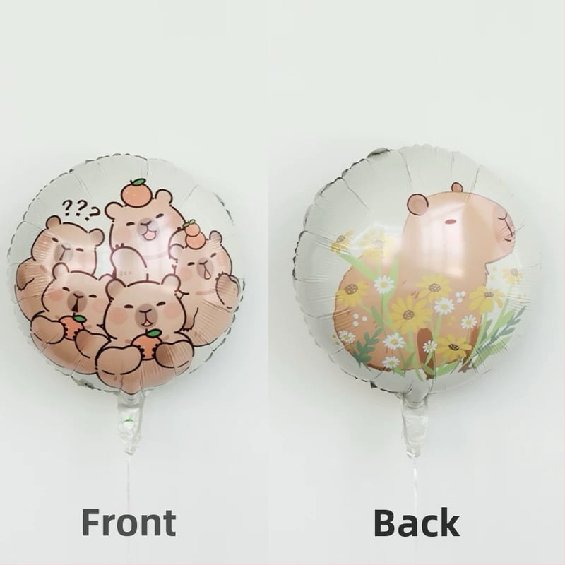 Μπαλόνι από αλουμινόφυλλο με σχέδιο καπιμπάρα για διακόσμηση παιδικών γενεθλίων