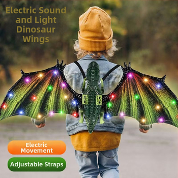 Електрически светещи драконски крила – играчка за деца, движи се и свети, пластмаса, за възраст 4–6 години