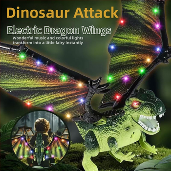 Електрически светещи драконски крила – играчка за деца, движи се и свети, пластмаса, за възраст 4–6 години