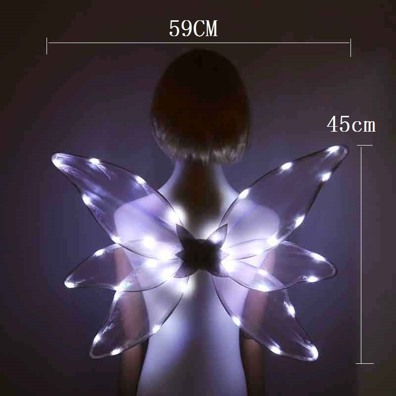 Φτερά Ξωτικού για Κοστούμι, Λαμπερά με Ενσωματωμένα Φώτα, Σετ 6, Ραμμένα, Προσαρμόσιμα