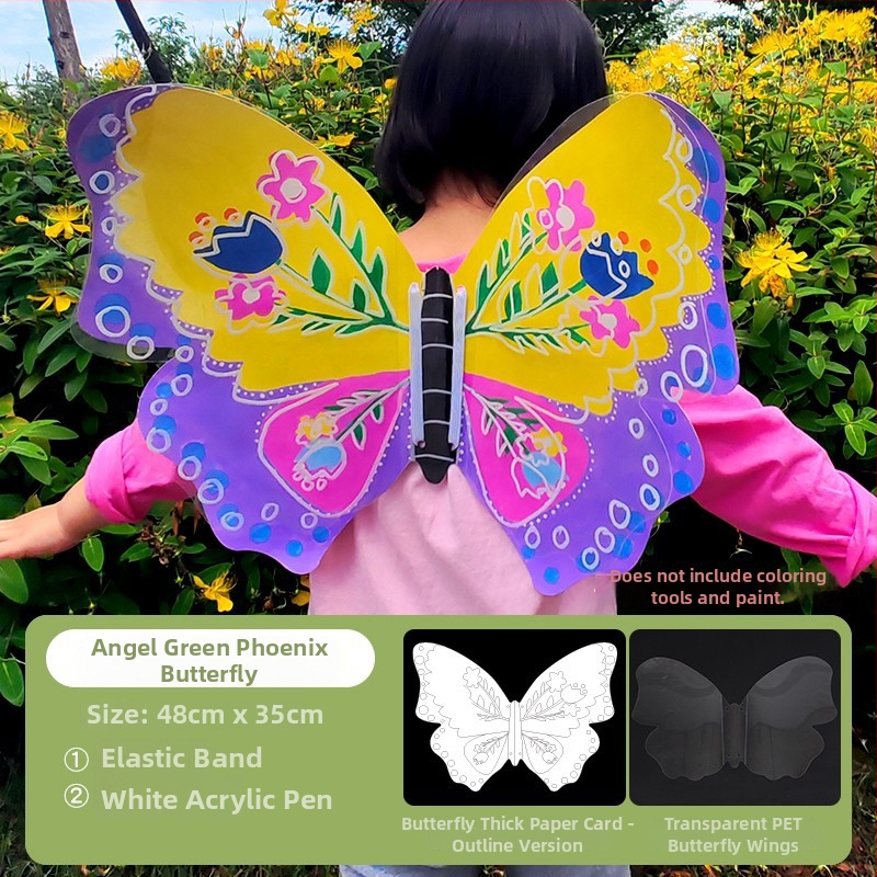 Χειροποίητο αξεσουάρ φτερού πεταλούδας με φώτα, με κίνηση φτερών, εκπαιδευτικό αξεσουάρ μεταμφίεσης για παιδιά